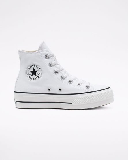 Dámské Boty Na Platformy Converse Chuck Taylor All Star Lift Platene Vysoké Bílé Černé Bílé | CZ NLAI92